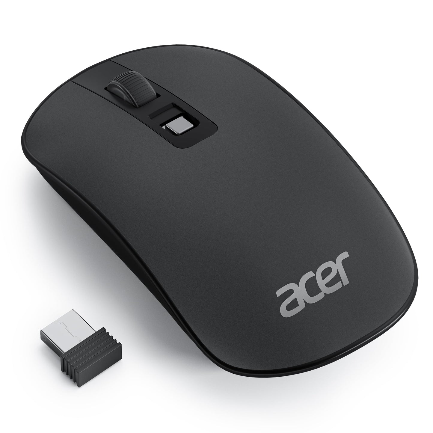 Acer Ergonomic Mouse Wireless, Vertical Computer Mouse for Office, Ergo Mice Rechargeable for Medium to Large Sized Hands, 2.4GHz USB Receiver, 800/1200/1600 DPI, 6 Buttons for Laptop, PC and Desktop