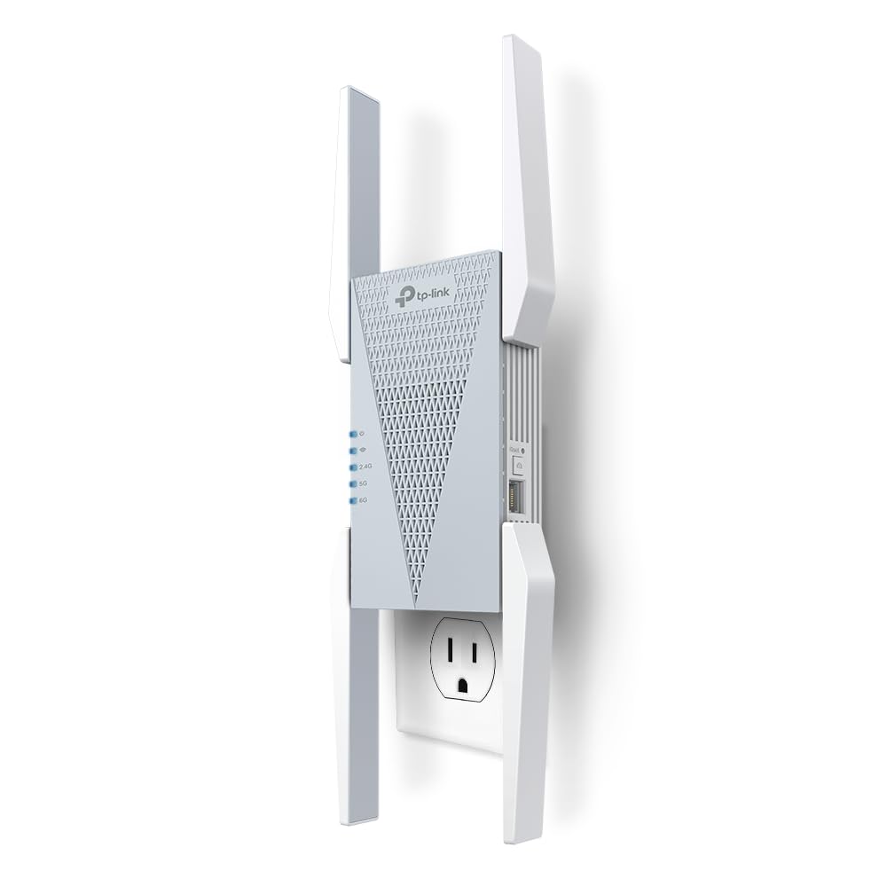 TP-Link BE10000 Wi-Fi 7 Range Extender RE653BE | 10 Gbps Tri-Band Wireless Repeater | 2.5 Gbps Ethernet Port | Internet Signal Booster for Home | Up to 2800 sq.ft, 128 Devices | 6 GHz, MLO, EasyMesh