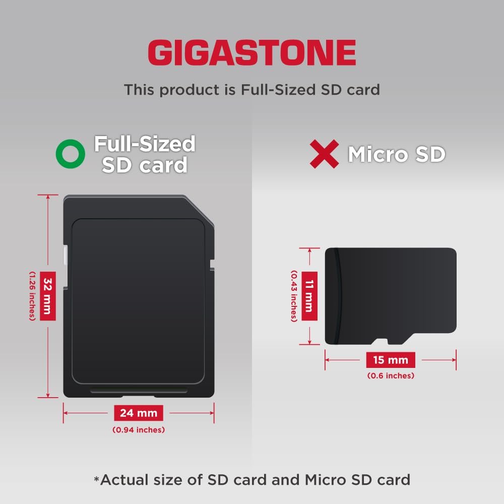 【5-Years Data Recovery】GIGASTONE 128GB SD Card, 4K Camera Pro, A1 V30 SDXC Memory Card 4K UHD Video Compatible with Canon Digital Camera, with 1 Mini Cases