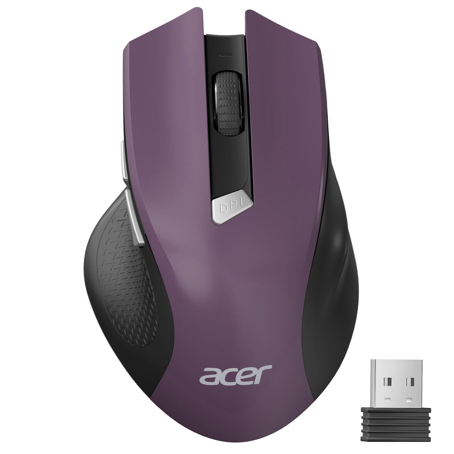 acer Wireless Mouse for Laptop, 2.4GHz Computer Mouse 3 Adjustable DPI Office Cordless USB Mice with USBA Receiver, 6 Buttons, 1600 DPI, Medium to Large Sized Hands Compatible with PC, Laptop, Desktop