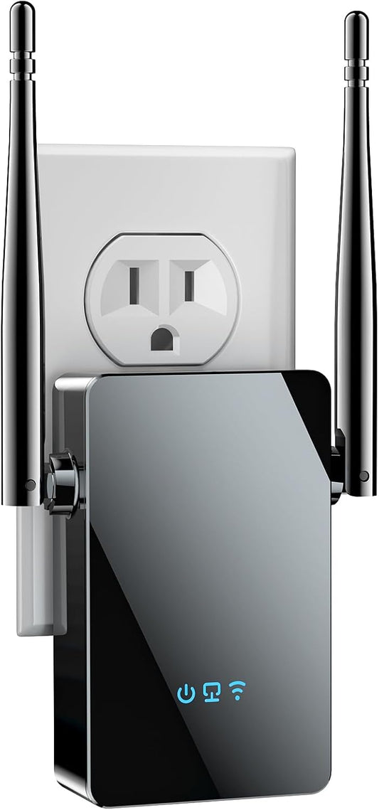 2026 WiFi Extender Signal Booster, New Gen Internet Booster for Home, 4X Faster, Covers up to 16,899 sq.ft, Wi-Fi Repeater with Ethernet Port, Wireless Long Range Amplifier, Easy Setup (Black)