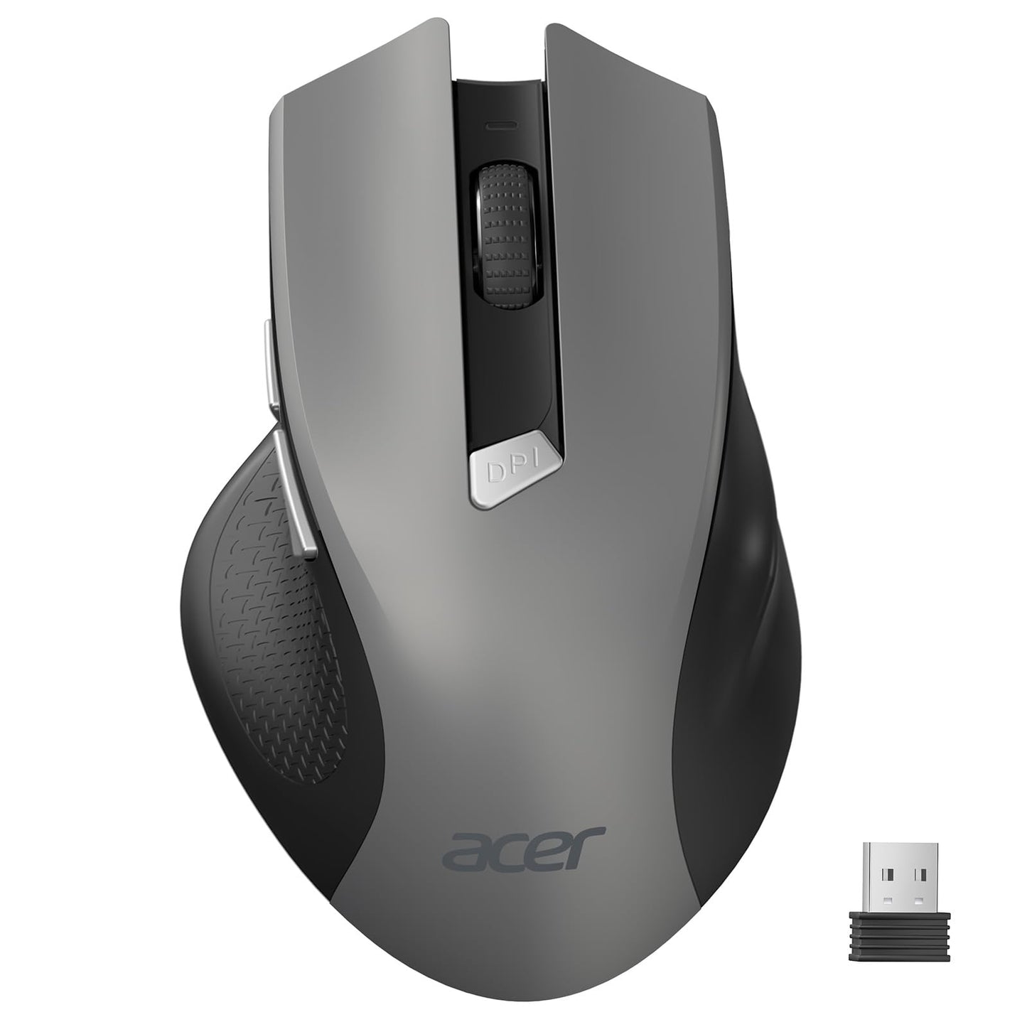 acer Wireless Mouse for Laptop, 2.4GHz Computer Mouse 3 Adjustable DPI Office Cordless USB Mice with USBA Receiver, 6 Buttons, 1600 DPI, Medium to Large Sized Hands Compatible with PC, Laptop, Desktop