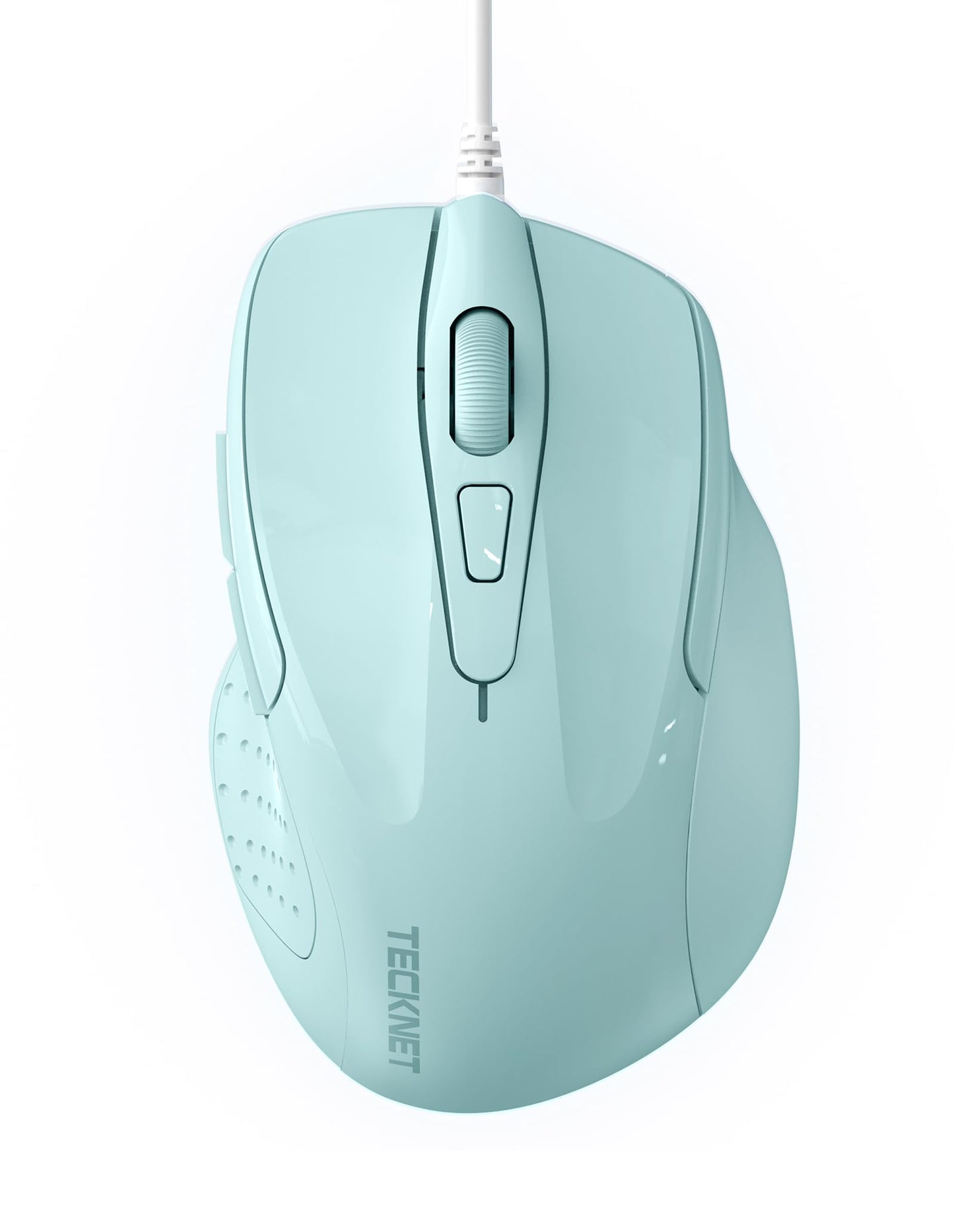 TECKNET USB Wired Mouse, 6-Button Corded Computer Mouse with 4 Adjustable DPI, Optical Computer Mice with Ergonomic Design and 5FT Cord for Laptop, Chromebook, PC, Desktop, Mac, Notebook-Gray