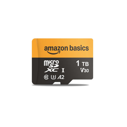 Amazon Basics 512GB microSDXC Card with Adapter for Tablets, Smartphones, Action Cameras, GoPRO, Drones, Full HD, Read Speed Up to 200MB/s, 1-Pack