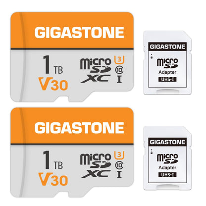 GIGASTONE 64GB Micro SD Card 2-Pack, V30 4K Video Recording, Surveillance, Security Camera, Dash Cam, Drone, 95MB/s MicroSDXC Memory Card UHS-I Class 10, with Adapter