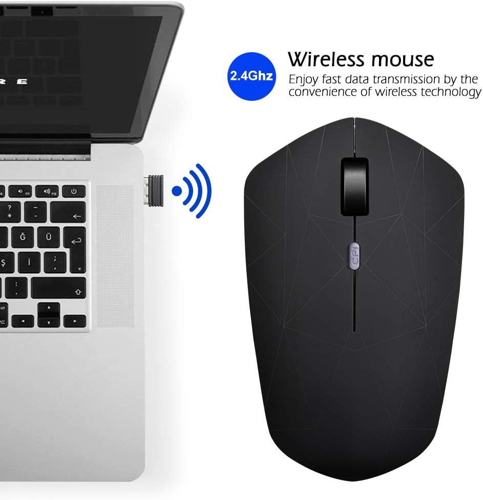 Rechargeable Wireless Mouse, Illuminating Backlit Powered by Li-Polymer Battery, Optical Sensor, Nano USB Receiver,3 Stages DPI Speed, 4 Buttons for PC, Laptop, Tablet, MacBook etc. (Net illuminating)