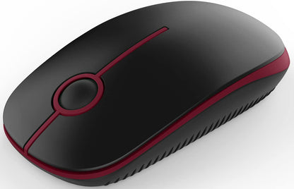 VssoPlor Wireless Mouse, 2.4G Slim Portable Computer Laptop Mouse with Nano Receiver Quiet Silent Optical Mice for Notebook, PC, Laptop, Computer-Black and Gold