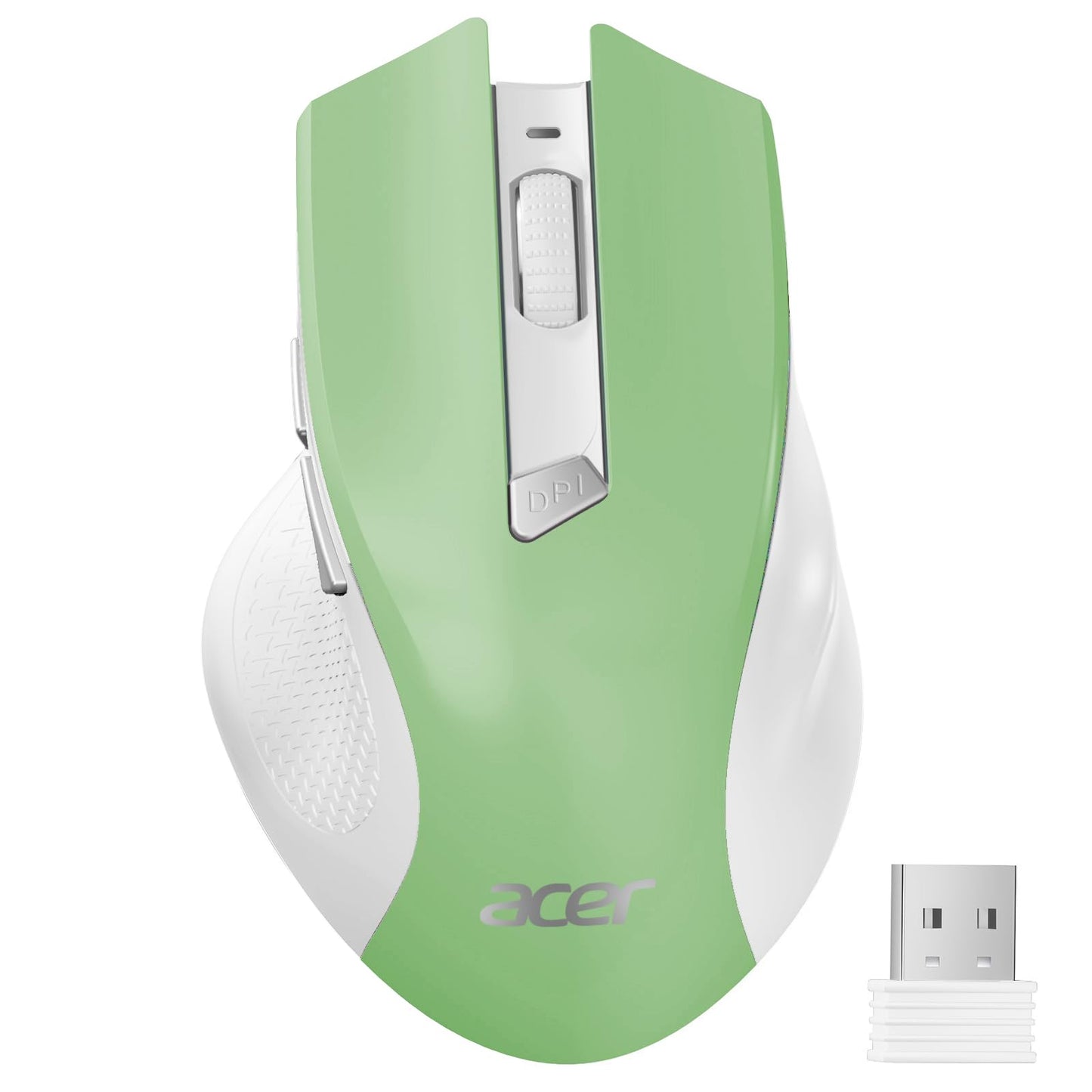 acer Wireless Mouse for Laptop, 2.4GHz Computer Mouse 3 Adjustable DPI Office Cordless USB Mice with USBA Receiver, 6 Buttons, 1600 DPI, Medium to Large Sized Hands Compatible with PC, Laptop, Desktop