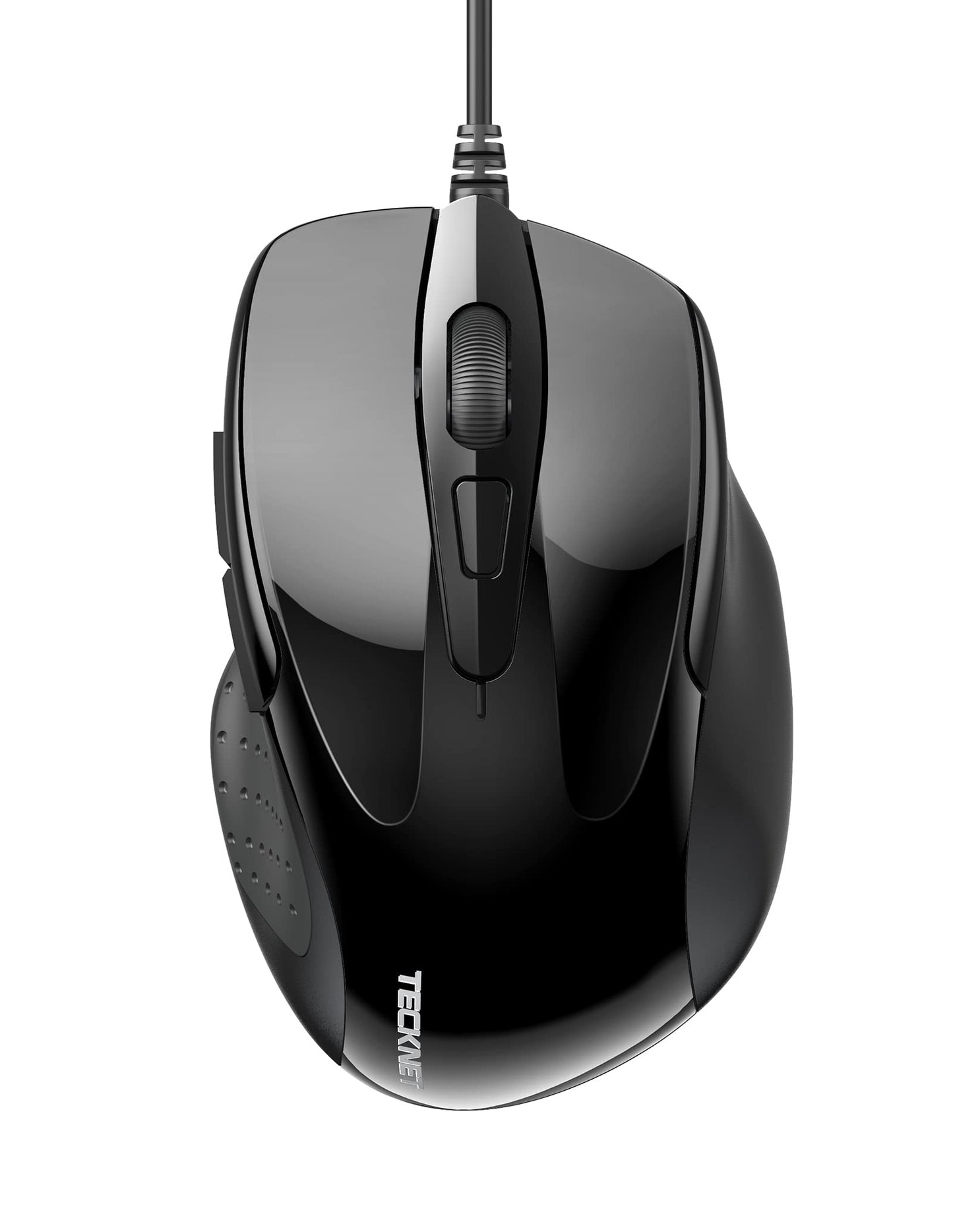TECKNET USB Wired Mouse, 6-Button Corded Computer Mouse with 4 Adjustable DPI, Optical Computer Mice with Ergonomic Design and 5FT Cord for Laptop, Chromebook, PC, Desktop, Mac, Notebook-Gray