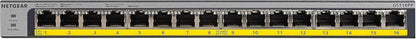 NETGEAR 16-Port Gigabit Ethernet Unmanaged PoE Switch (GS116PP) - with 16 x PoE+ @ 183W, Desktop, Wall Mount or Rackmount