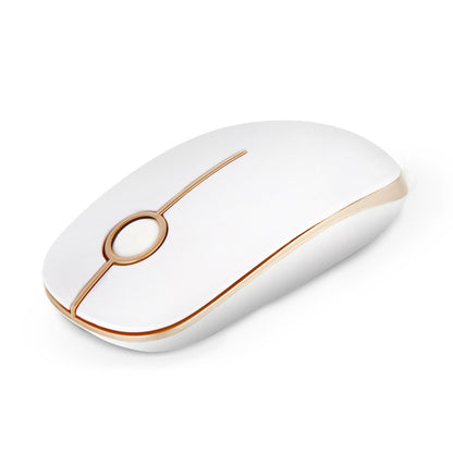 VssoPlor Wireless Mouse, 2.4G Slim Portable Computer Laptop Mouse with Nano Receiver Quiet Silent Optical Mice for Notebook, PC, Laptop, Computer-Black and Gold