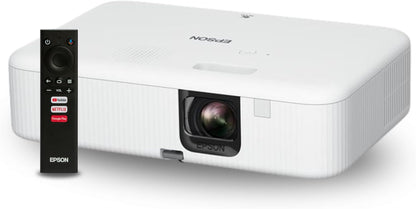 Epson EpiqVision Flex CO-FH02 Full HD 1080p Smart Streaming Portable Projector 3-Chip 3LCD, 3000 Lumen Color/White Brightness, Android TV, Bluetooth, 5W Speaker, Home Entertainment