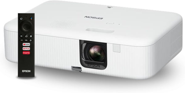 Epson EpiqVision Flex CO-FH02 Full HD 1080p Smart Streaming Portable Projector 3-Chip 3LCD, 3000 Lumen Color/White Brightness, Android TV, Bluetooth, 5W Speaker, Home Entertainment