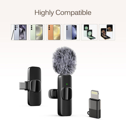 Labstandard Professional Wireless Lavalier Lapel Microphone for iPhone, iPad, mini Video Recording Mic forInterview Video Podcast Vlog YouTube&Livestream, Noise Reduction, Plug &Play