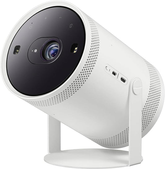 Samsung The Freestyle Projector 2nd Gen with Gaming Hub SP-LFF3CLAXXZA Bundle with Battery Base, 2 YR CPS Enhanced Protection Pack and Deco Essential High Speed 6 Feet Micro-HDMI to HDMI A/V Cable