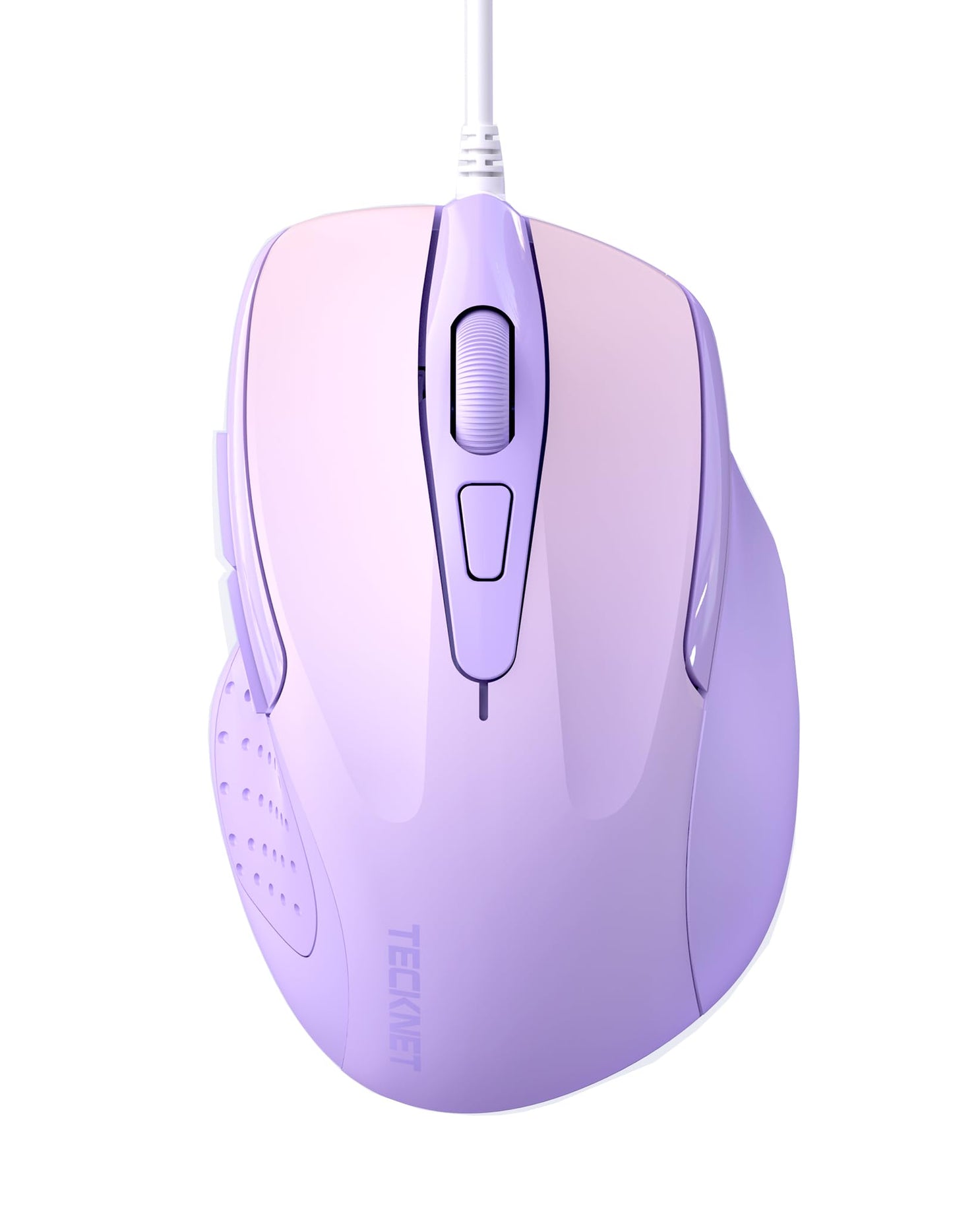 TECKNET USB Wired Mouse, 6-Button Corded Computer Mouse with 4 Adjustable DPI, Optical Computer Mice with Ergonomic Design and 5FT Cord for Laptop, Chromebook, PC, Desktop, Mac, Notebook-Gray