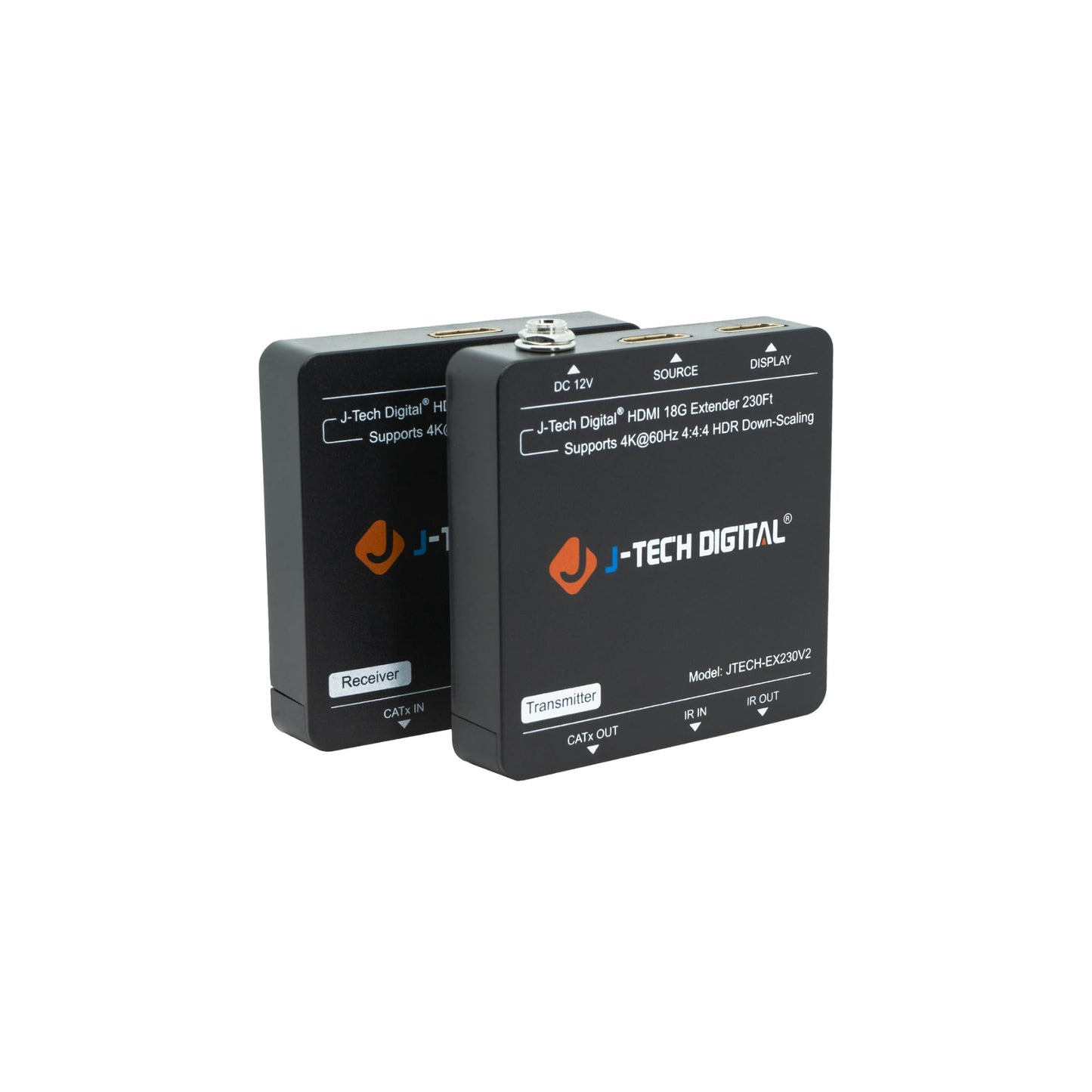 J-Tech Digital Long Range HDMI Extender Over Cat6 150m/492ft HDBaseT 1080P Extender PoC, Bi-Directional IR, Supports Dolby Digital, DTS, with EDID, CEC, & RS-232 Passthrough (JTECH-HDT150)