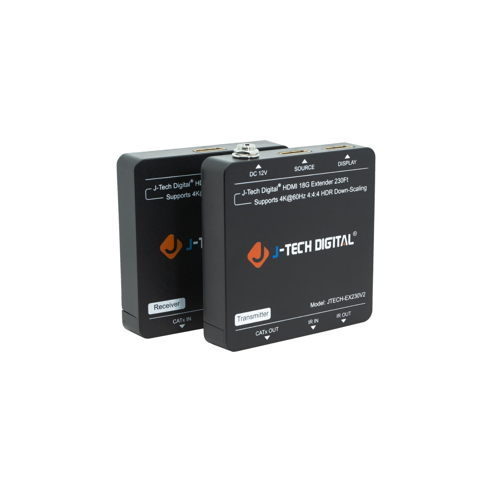 J-Tech Digital Long Range HDMI Extender Over Cat6 150m/492ft HDBaseT 1080P Extender PoC, Bi-Directional IR, Supports Dolby Digital, DTS, with EDID, CEC, & RS-232 Passthrough (JTECH-HDT150)