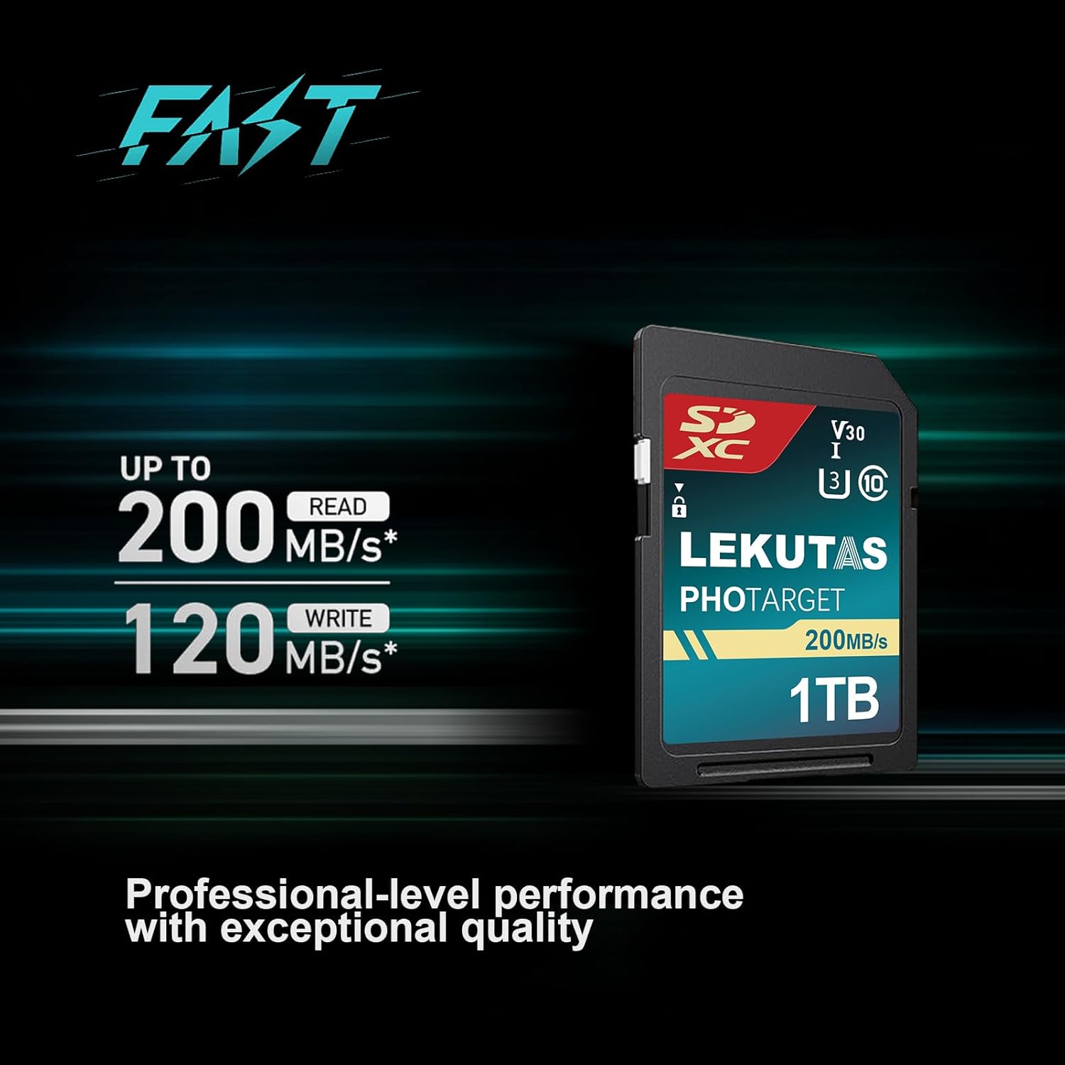 1T(999GB) SDXC UHS-I Memory Card - Up to 200MB/s Read Speed, C10, U3, V30, 4K UHD, Full-HD 4K Video SD Card for Canon Nikon Sony Panasonic DSLR, Mirrorless Cameras