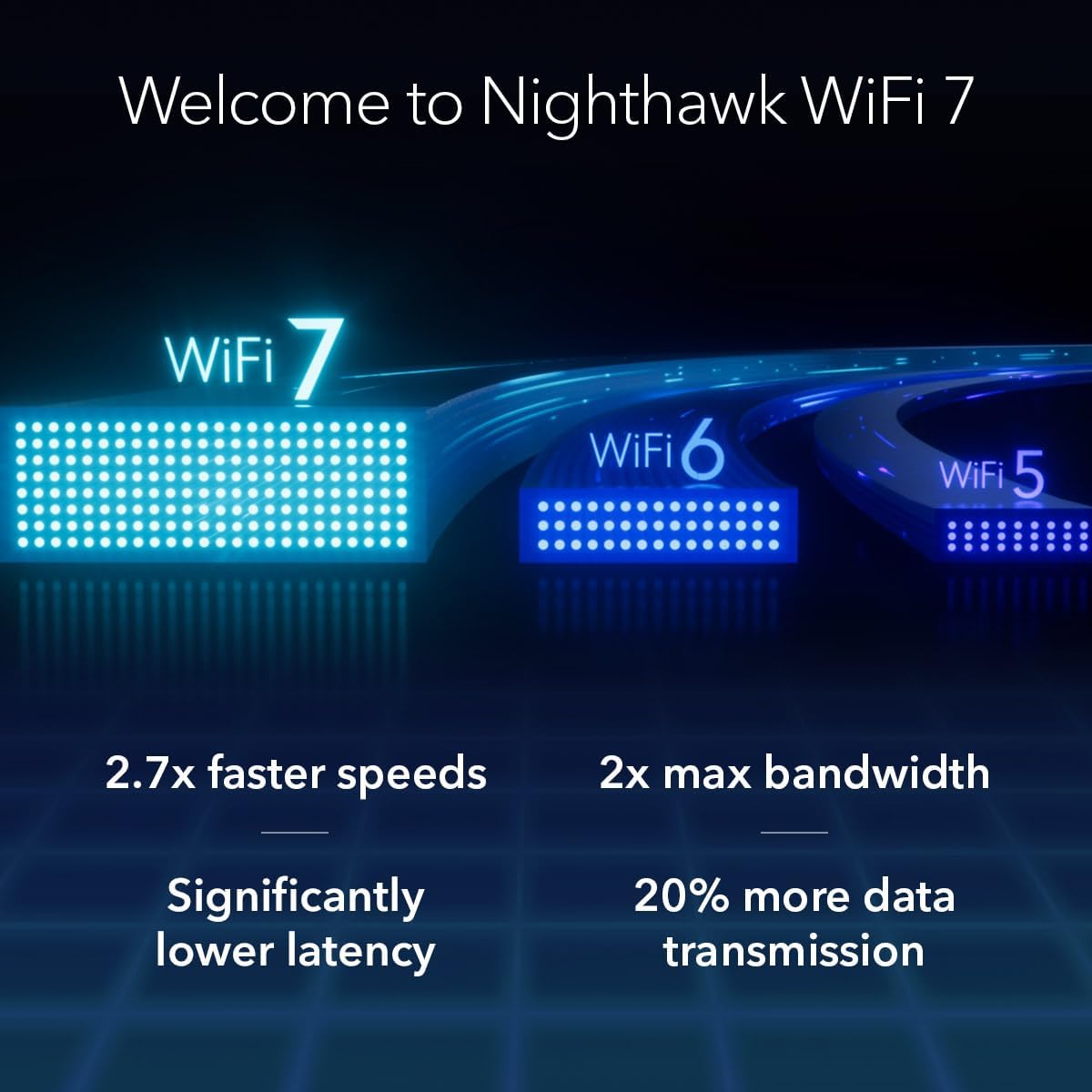 NETGEAR WiFi 7 Range Extender (EXS25) – BE4500 Dual-Band Wireless Signal Booster & Repeater (up to 5 Gbps Speed) - Add up to 1,500 sq. ft., 45 Devices - WPA3 Security, Smart Roaming
