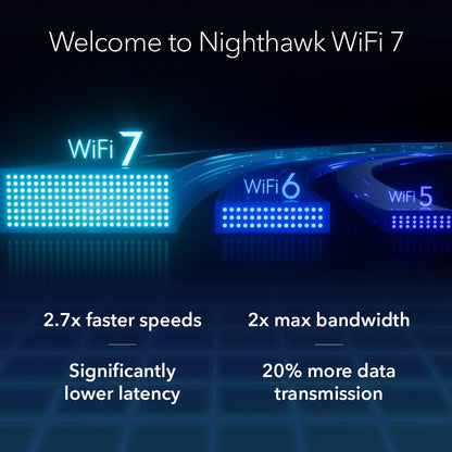 NETGEAR WiFi 7 Range Extender (EXS25) – BE4500 Dual-Band Wireless Signal Booster & Repeater (up to 5 Gbps Speed) - Add up to 1,500 sq. ft., 45 Devices - WPA3 Security, Smart Roaming