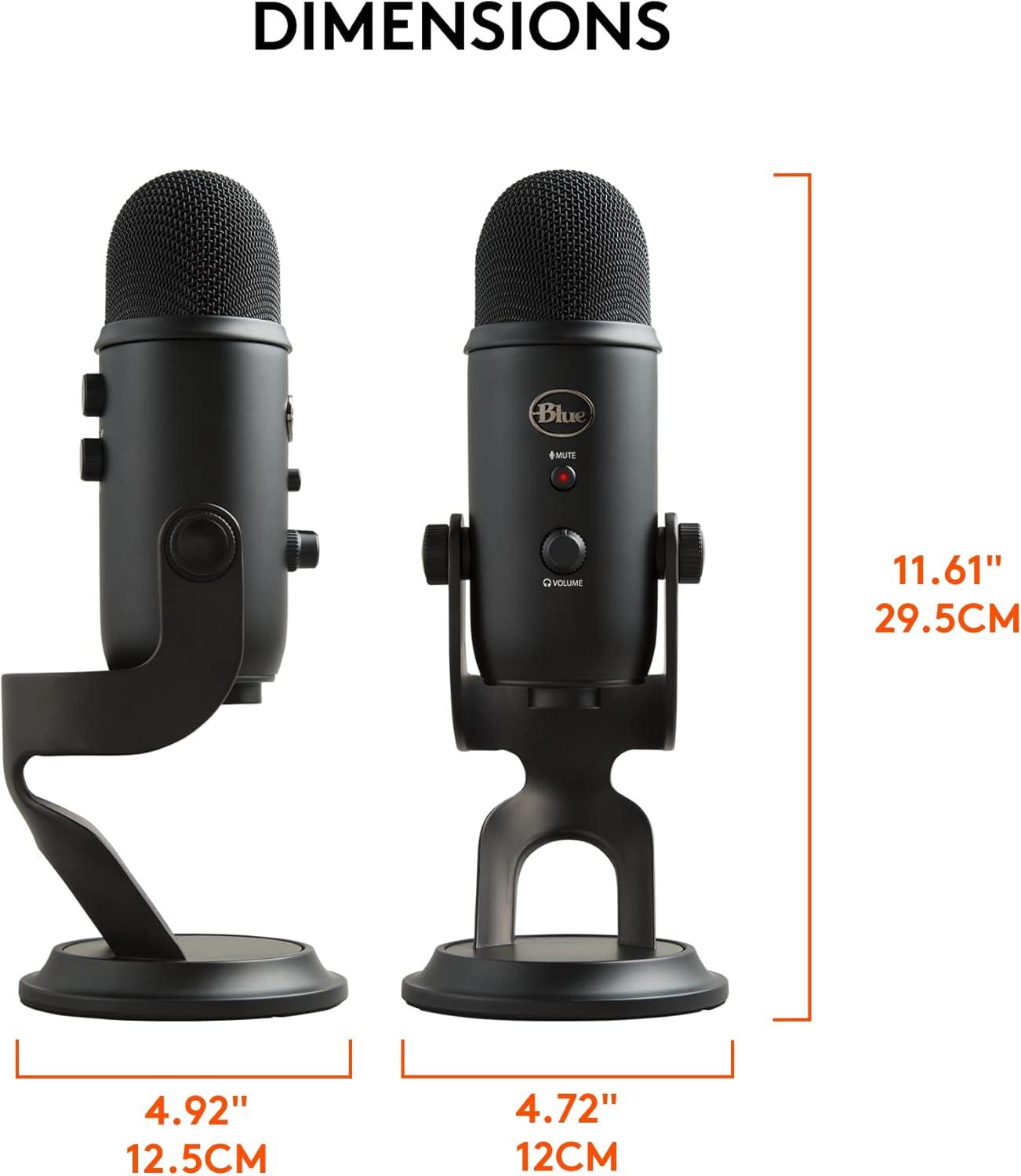 Logitech Creators Blue Yeti USB Microphone for PC, Mac, Gaming, Recording, Streaming, Podcasting, Studio and Computer Condenser Mic with Blue VO!CE effects, 4 Pickup Patterns, Plug and Play - Blackout