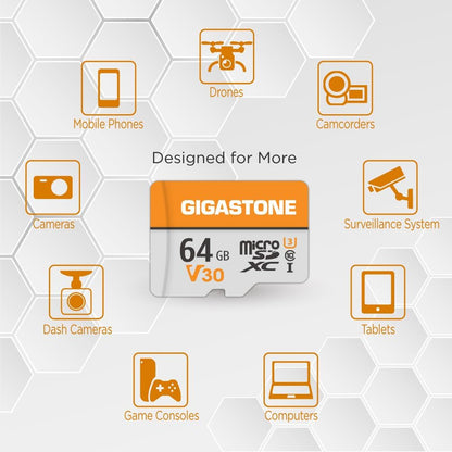 GIGASTONE 64GB Micro SD Card 2-Pack, V30 4K Video Recording, Surveillance, Security Camera, Dash Cam, Drone, 95MB/s MicroSDXC Memory Card UHS-I Class 10, with Adapter
