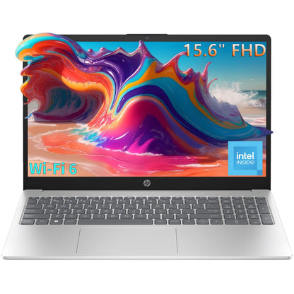 HP Pavilion 15.6 Laptop Computer for Daily Work & Student Home Study, Lifetime Office 365, Intel N100, 16GB RAM, 512GB SSD, Fast Charging, Long Battery Life, Windows 11 Home, Type-C to RJ-45 Cable