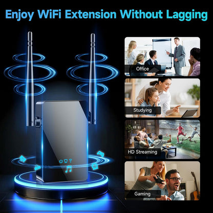 2026 WiFi Extender Signal Booster, New Gen Internet Booster for Home, 4X Faster, Covers up to 16,899 sq.ft, Wi-Fi Repeater with Ethernet Port, Wireless Long Range Amplifier, Easy Setup (Black)