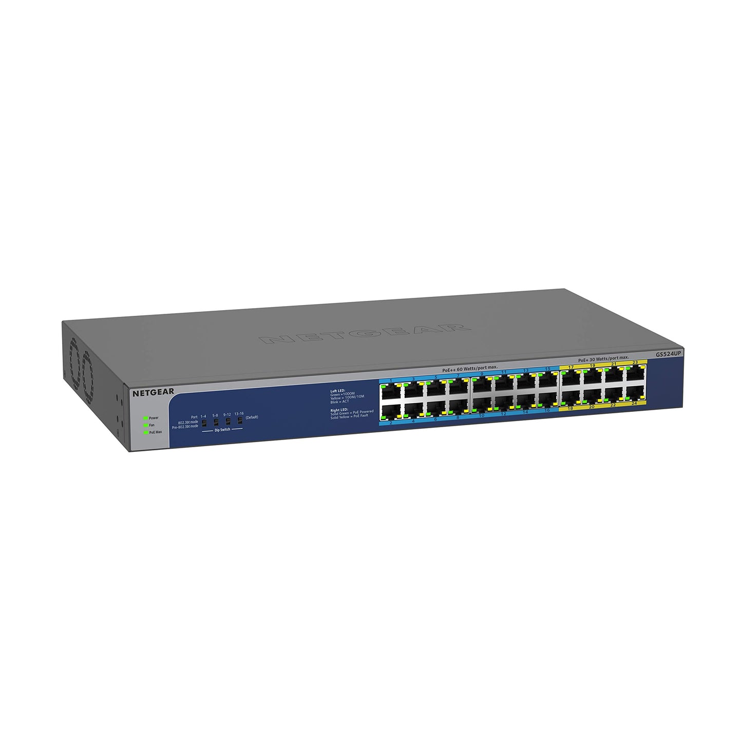 NETGEAR 16-Port Gigabit Ethernet Unmanaged PoE Switch (GS116PP) - with 16 x PoE+ @ 183W, Desktop, Wall Mount or Rackmount
