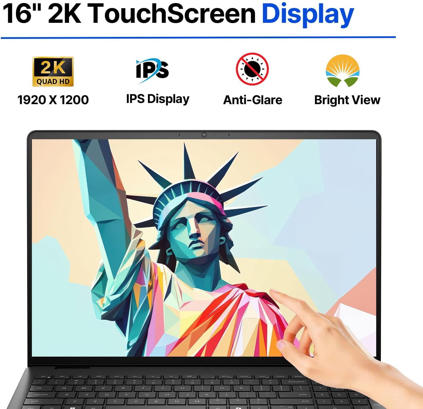 Dell 16 FHD+ Touchscreen Business Laptop | AMD Ryzen 7 CPU(Beat i7-1355U) | 16GB RAM | 512GB PCle SSD | AI Copilot Key | Backlit Keyboard | Wi-Fi 6 | Windows 11 | for Work & Study