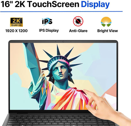 Dell 16 FHD+ Touchscreen Business Laptop | AMD Ryzen 7 CPU(Beat i7-1355U) | 16GB RAM | 512GB PCle SSD | AI Copilot Key | Backlit Keyboard | Wi-Fi 6 | Windows 11 | for Work & Study
