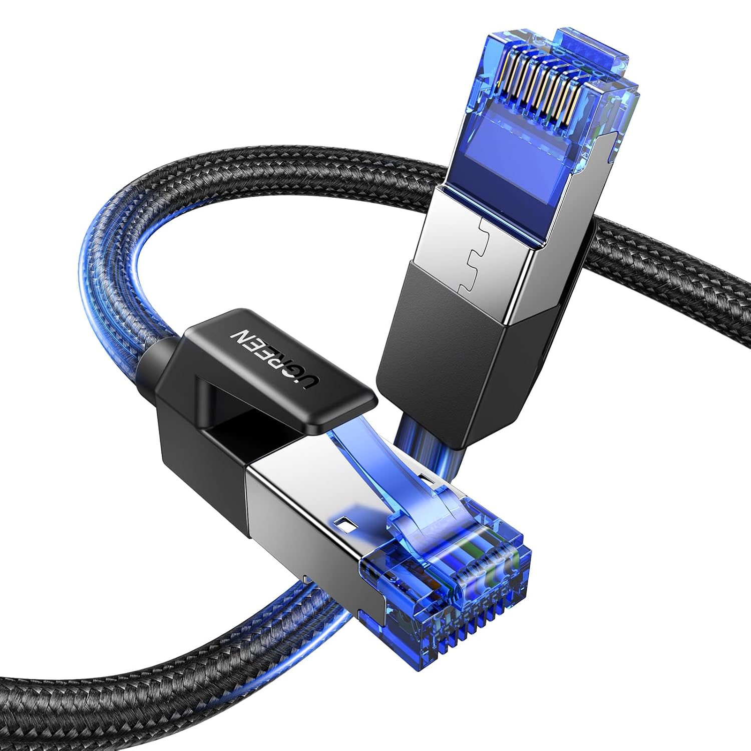 UGREEN Cat 8 Ethernet Cable 6FT, High Speed Braided 40Gbps 2000Mhz Network Cord Cat8 RJ45 Shielded Indoor Heavy Duty LAN Cables Compatible with Gaming PC PS5 PS4 PS3 Xbox Modem Router 6FT
