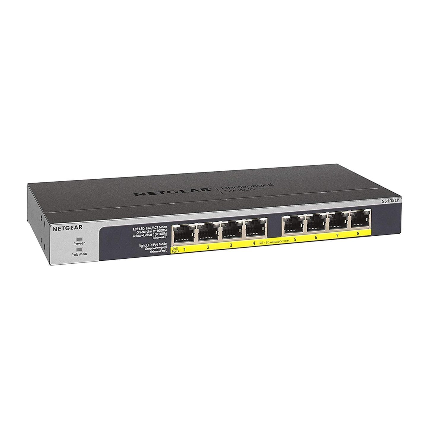 NETGEAR 16-Port Gigabit Ethernet Unmanaged PoE Switch (GS116PP) - with 16 x PoE+ @ 183W, Desktop, Wall Mount or Rackmount
