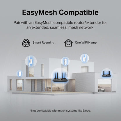 TP-Link AC1900 WiFi Range Extender RE550 | Dual-Band Wireless Repeater Amplifier w/Gigabit Ethernet Port | Up to 2200 Sq. Ft., 32 Devices | Internet Signal Booster | APP Setup | EasyMesh Compatible