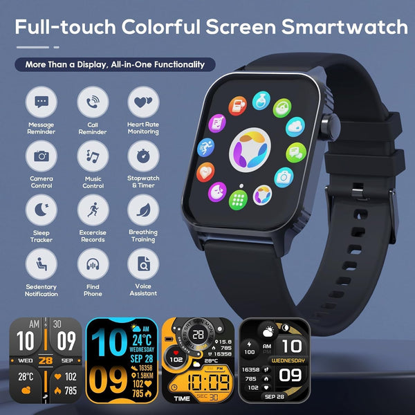 TRAUSI Smart Watch for Men, 120 Sports Modes Smartwatch with 1.83" HD, Alexa Built-in, Heart Rate/Sleep Monitor, IP67 Waterproof, Bluetooth Call & Music Control Fitness Watch for iPhone/Android Black