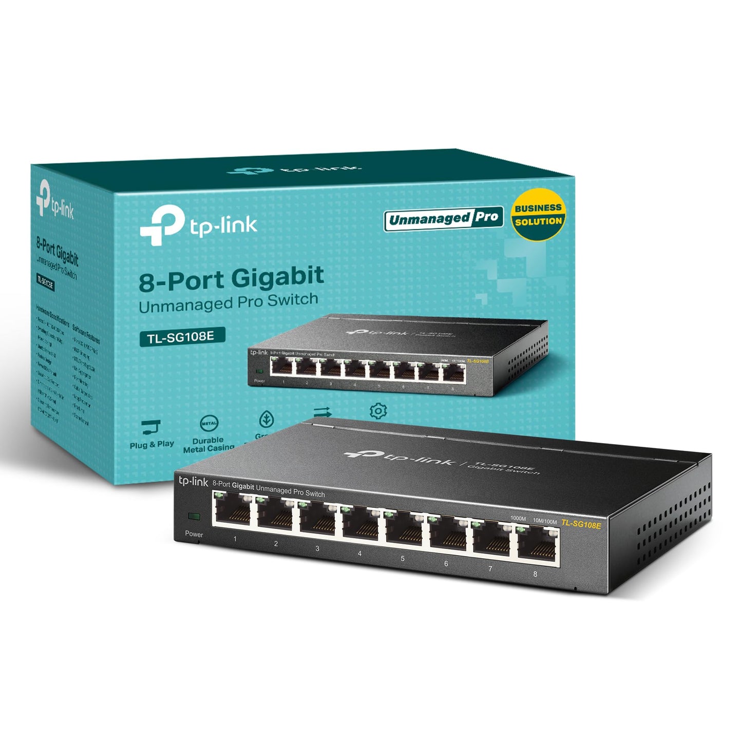TP-Link 16 Port Gigabit Switch | Easy Smart Managed | Plug & Play | Limited Lifetime Protection | Desktop/Wall-Mount | Sturdy Metal w/ Shielded Ports | Support QoS, Vlan, IGMP and LAG (TL-SG116E)