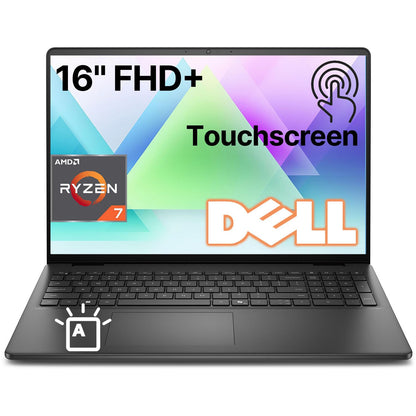 Dell 16 FHD+ Touchscreen Business Laptop | AMD Ryzen 7 CPU(Beat i7-1355U) | 16GB RAM | 512GB PCle SSD | AI Copilot Key | Backlit Keyboard | Wi-Fi 6 | Windows 11 | for Work & Study