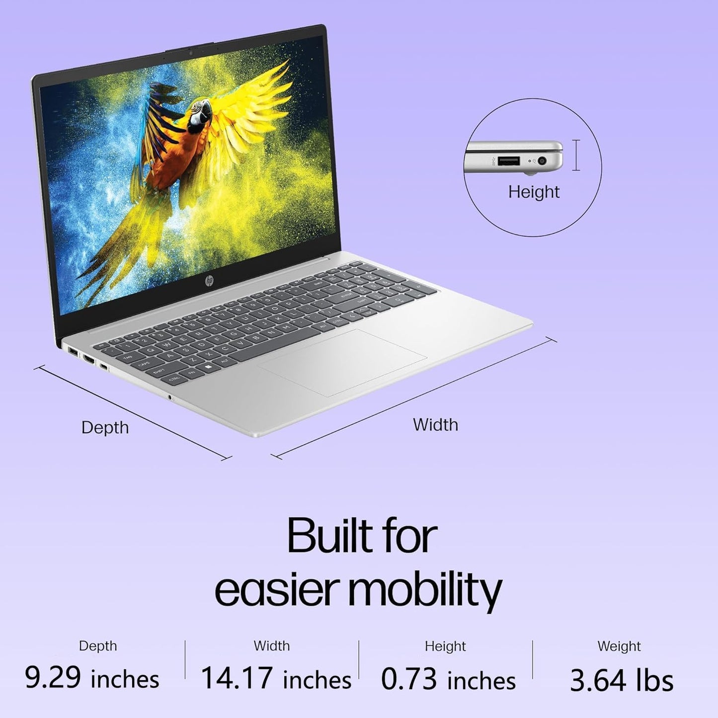 HP Pavilion 15.6 Laptop Computer for Daily Work & Student Home Study, Lifetime Office 365, Intel N100, 16GB RAM, 512GB SSD, Fast Charging, Long Battery Life, Windows 11 Home, Type-C to RJ-45 Cable
