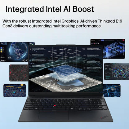 Lenovo ThinkPad E16 Gen 3 Laptop Computer for Office Business Daily use, Intel Ultra 7 255H, Arc 140T, 32GB DDR5 RAM, 1TB PCIe SSD, WiFi 6E, 16" FHD+, Webcam, Windows 11 Pro