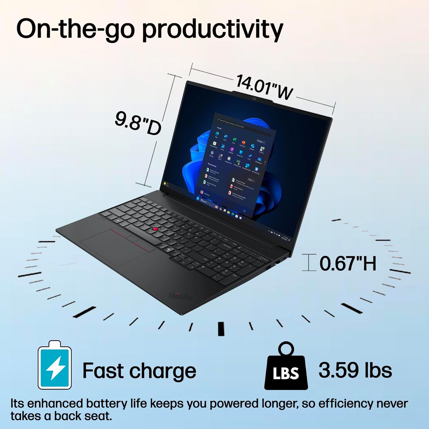 Lenovo ThinkPad E16 Gen 3 Laptop Computer for Office Business Daily use, Intel Ultra 7 255H, Arc 140T, 32GB DDR5 RAM, 1TB PCIe SSD, WiFi 6E, 16" FHD+, Webcam, Windows 11 Pro