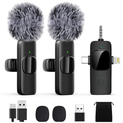 Labstandard Professional Wireless Lavalier Lapel Microphone for iPhone, iPad, mini Video Recording Mic forInterview Video Podcast Vlog YouTube&Livestream, Noise Reduction, Plug &Play