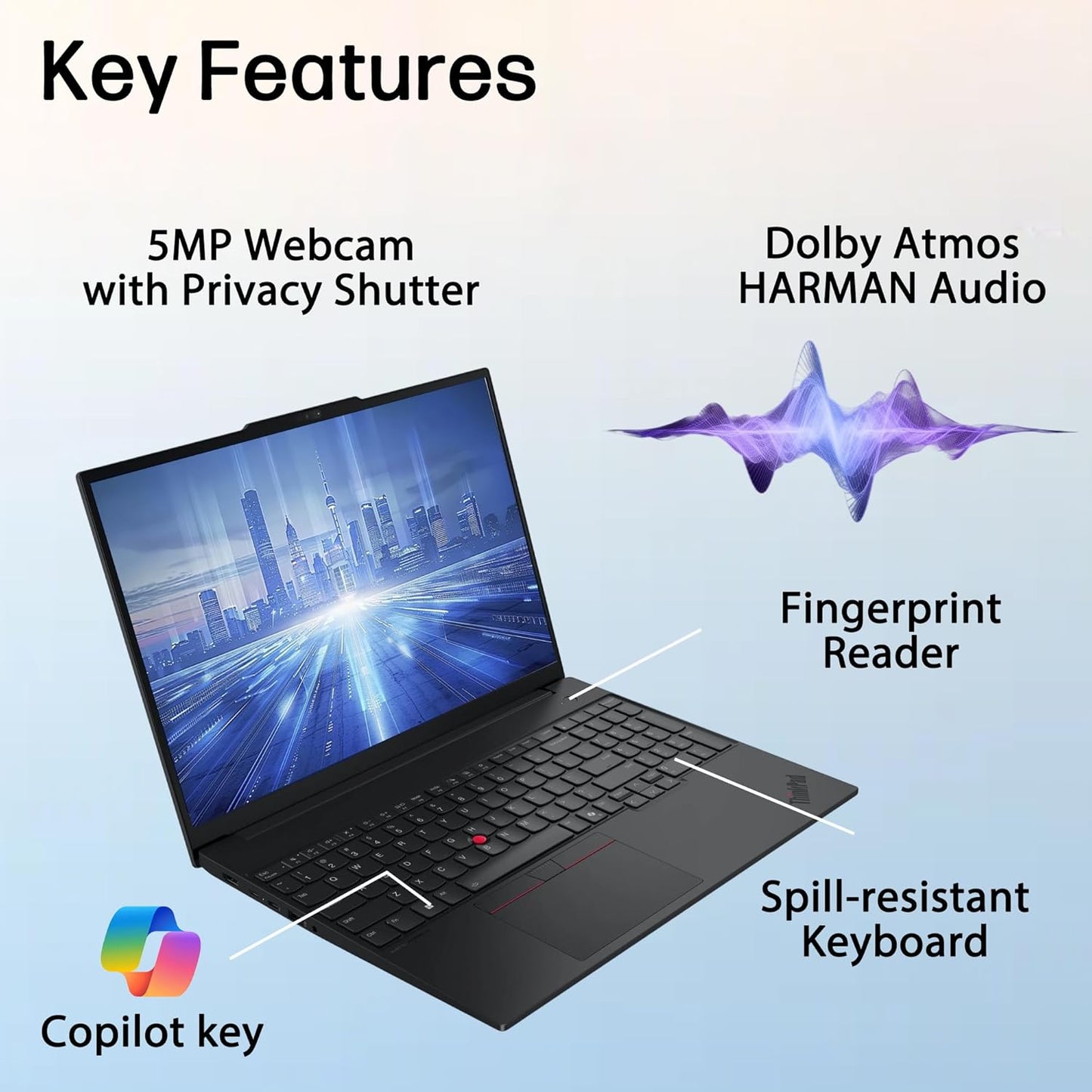 Lenovo ThinkPad E16 Gen 3 Laptop Computer for Office Business Daily use, Intel Ultra 7 255H, Arc 140T, 32GB DDR5 RAM, 1TB PCIe SSD, WiFi 6E, 16" FHD+, Webcam, Windows 11 Pro