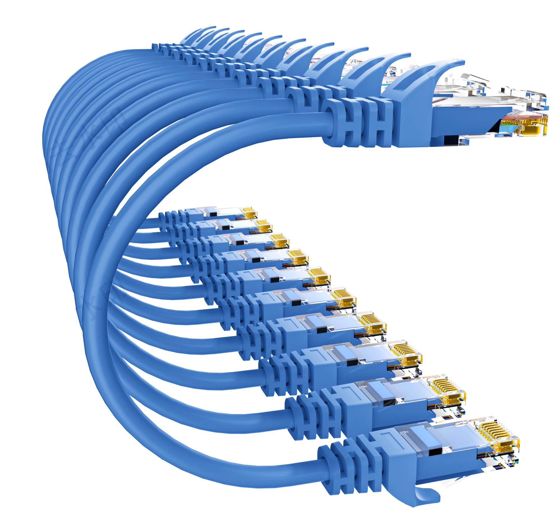 Cat 6 Ethernet Cable 3FT 10Pack, Cat6 Ethernet Patch Cable 10Gbps, High-Speed UTP Cat6 Network Cable Pure Copper, Cat 6 Cable for Home and Office Network, Black