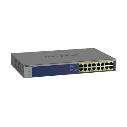 NETGEAR 16-Port Gigabit Ethernet Unmanaged PoE Switch (GS116PP) - with 16 x PoE+ @ 183W, Desktop, Wall Mount or Rackmount