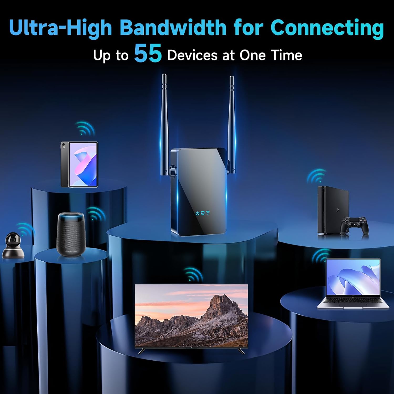 2026 WiFi Extender Signal Booster, New Gen Internet Booster for Home, 4X Faster, Covers up to 16,899 sq.ft, Wi-Fi Repeater with Ethernet Port, Wireless Long Range Amplifier, Easy Setup (Black)