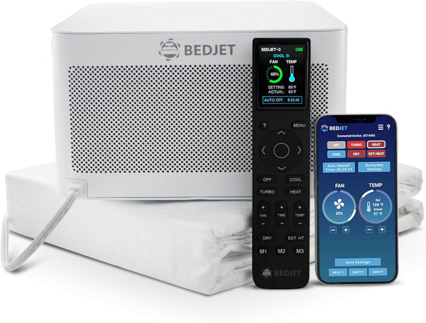 BedJet 3 Climate Comfort for Beds, Cooling Fan + Heating Air Bundle with Cloud Sheet (King Size Sheet)