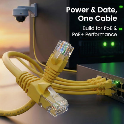 GEARit Cat 6 Ethernet Patch Cables 1 ft Yellow (Cat 6 Ethernet Cables 1 ft 24-Pack), High Speed 24AWG 10Gbps RJ45 Snagless Gold-Plated, Ethernet Cable for Router, Switch, PC, PS5 Gaming, Server
