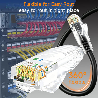 Cat6 Ethernet Patch Cable 6 ft (10 Pack), Cat6 Patch Cable for Data Centers, Cat 6 Patch Cable 10G, Network Patch Cables for Home and Enterprise Network -Black