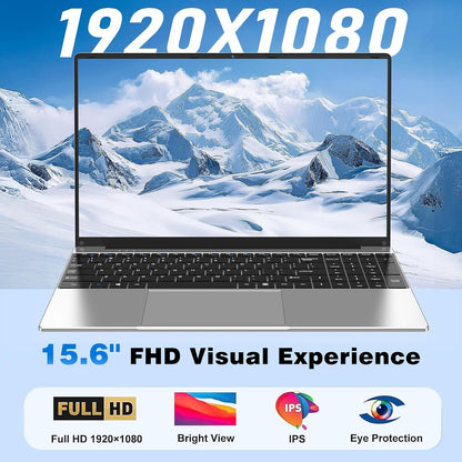 NAIKLULU Laptop Computer, Win 11 Pro Lap Top, 15.6 Inch Laptop PC 2026, 16GB RAM 256GB SSD, M3-6Y30 Processor, FHD Display 1920 * 1080P, WIFI5, BT4.2, 5000mAh Battery, for School Business Student